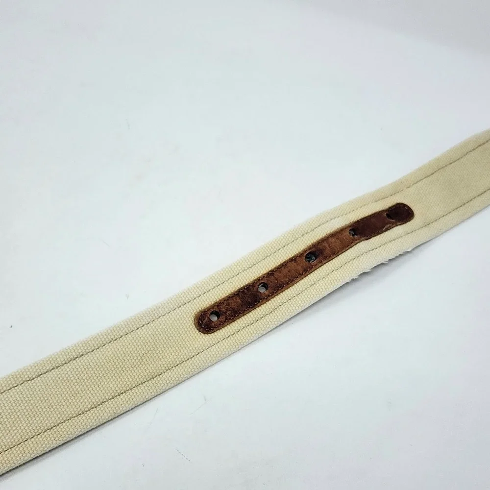 Nautica O (Oscar) Brown Leather and Canvas Belt Men's SIZE 38